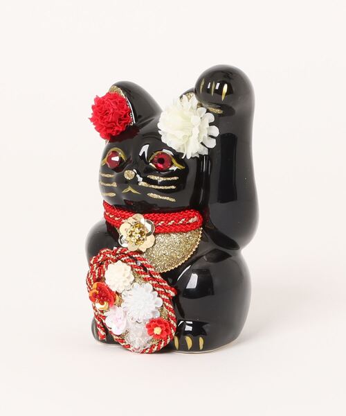 utatane インテリア 招き猫 牡丹 ニコアンティーク×ご縁猫 : ZOZOTOWN