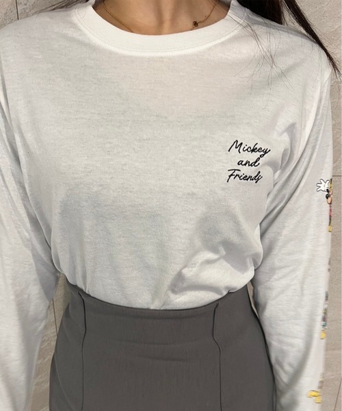 Disney tシャツ 「DISNEY/ディズニー」プリント・刺繍ロンT