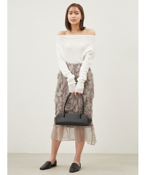 Mila Owen スカート シャーリングシアーストレートスカート