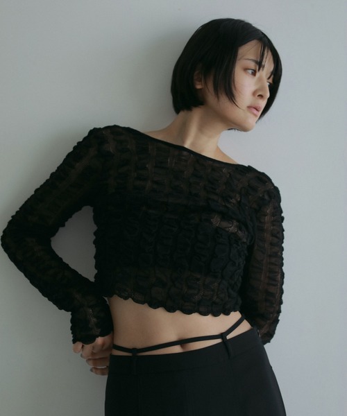 トップス anuke Shirring Short Knit anuke ニット セーター Shirring Short Knit レディース