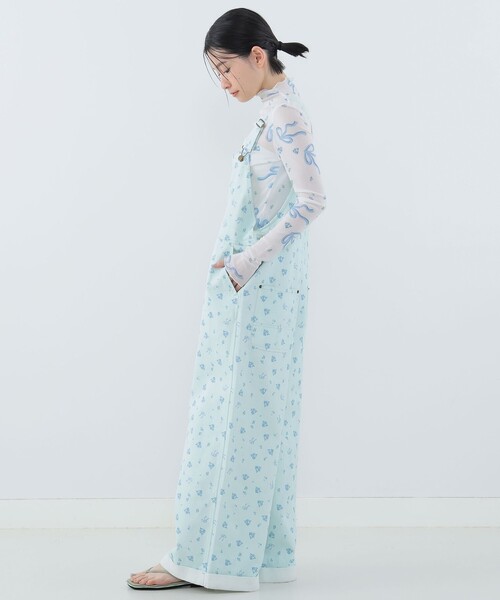 CAROLINA GLASER サロペット オーバーオール フラワーリボン柄