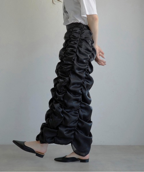 スカート 「MINERTE」foil organza gathered nylon skirt / 箔オーガンジーギャザーナイロンスカート | MINERTE | 07