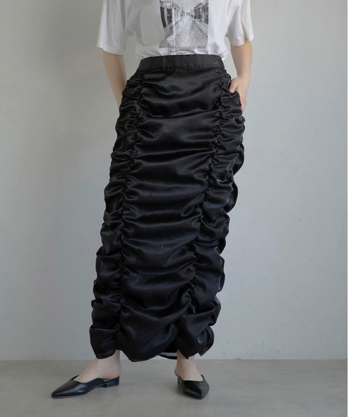 スカート 「MINERTE」foil organza gathered nylon skirt / 箔オーガンジーギャザーナイロンスカート | MINERTE | 08