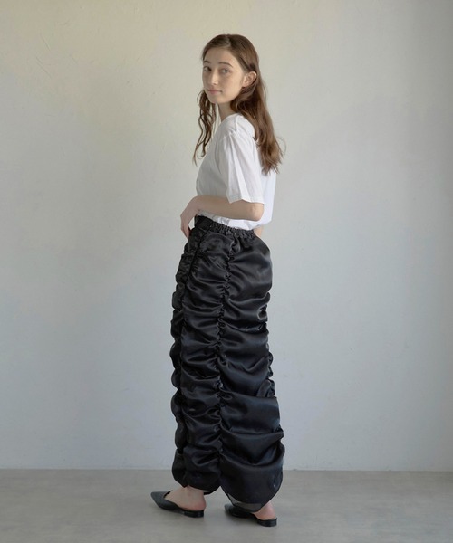 スカート 「MINERTE」foil organza gathered nylon skirt / 箔オーガンジーギャザーナイロンスカート | MINERTE | 11