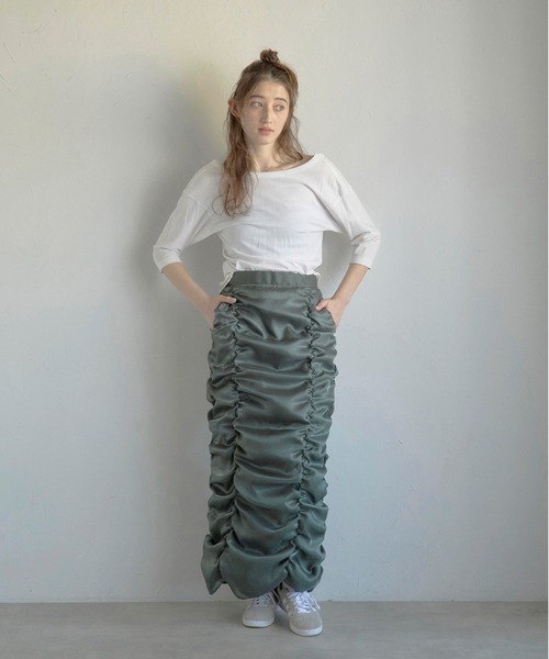 スカート 「MINERTE」foil organza gathered nylon skirt / 箔オーガンジーギャザーナイロンスカート | MINERTE | 15