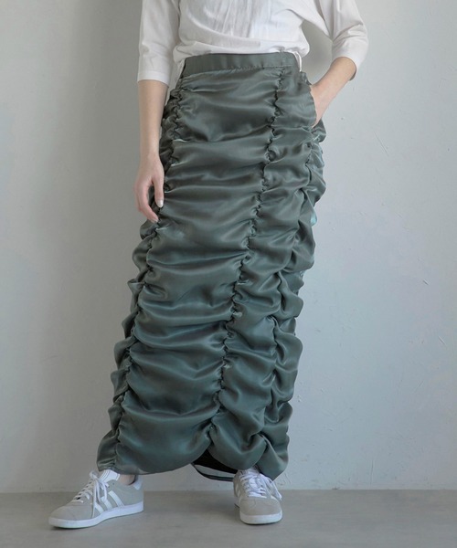 スカート 「MINERTE」foil organza gathered nylon skirt / 箔オーガンジーギャザーナイロンスカート | MINERTE | 17