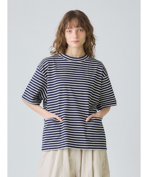 tシャツ MidiUmi サイドポケットボーダーTシャツ レディース