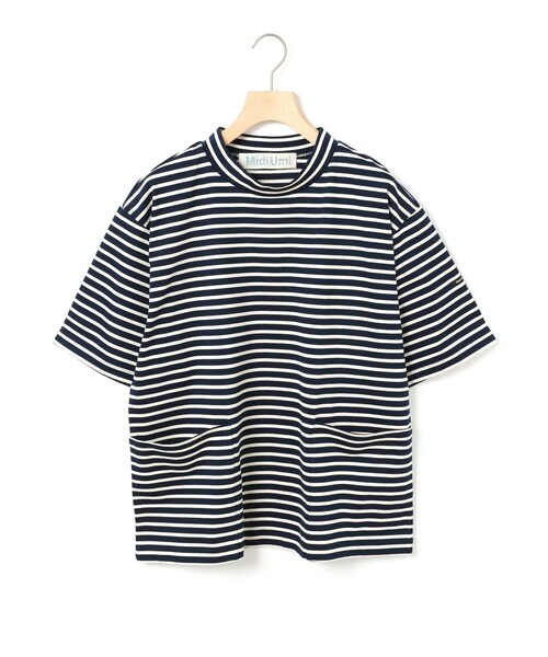 tシャツ MidiUmi サイドポケットボーダーTシャツ レディース MidiUmi tシャツ サイドポケットボーダーTシャツ レディース