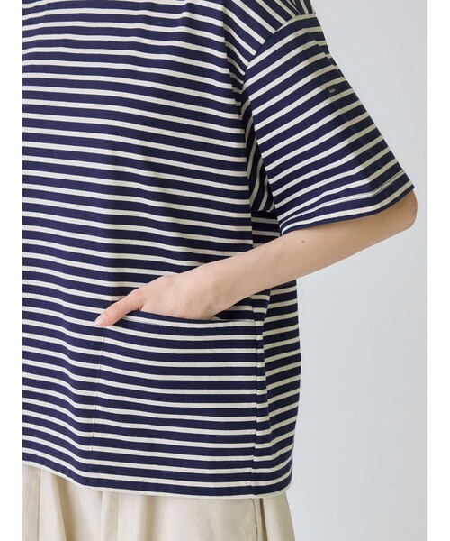 tシャツ MidiUmi サイドポケットボーダーTシャツ レディース MidiUmi tシャツ サイドポケットボーダーTシャツ レディース