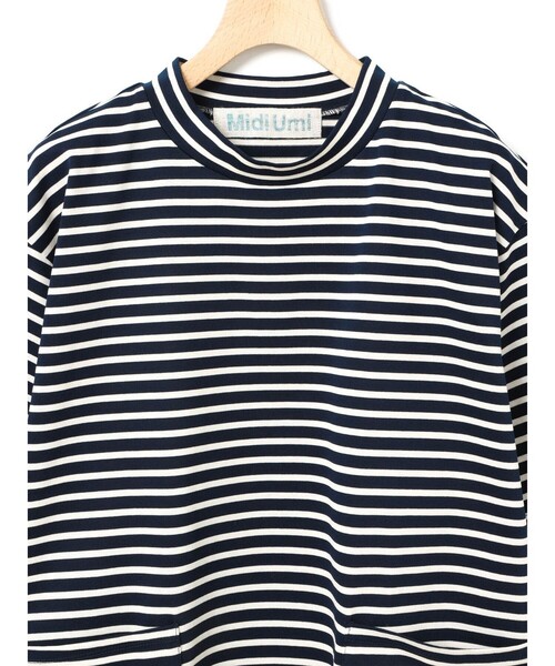 tシャツ MidiUmi サイドポケットボーダーTシャツ レディース MidiUmi tシャツ サイドポケットボーダーTシャツ レディース