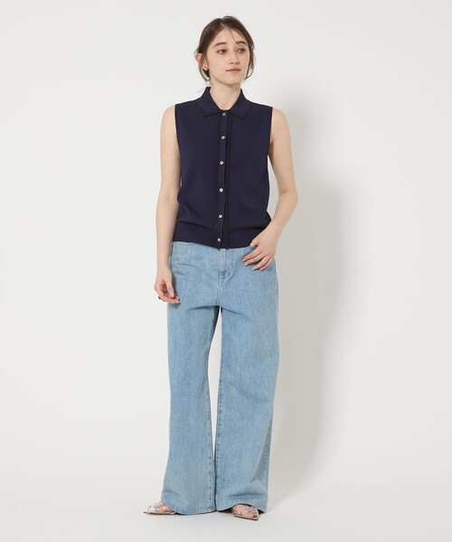 UNITED ARROWS ベスト ジレ スカラップ レース ニットベスト
