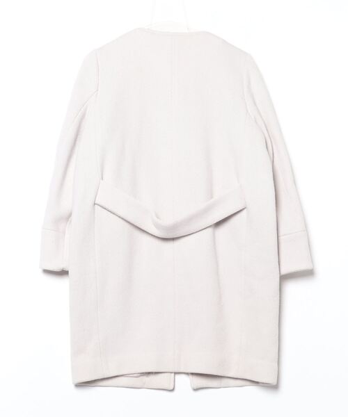 「SLOBE IENA」 ノーカラーコート 38 ホワイト レディース_画像2