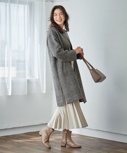 ANY（エニィ） ノーカラーコート 2 グレー レディース : ZOZOTOWN