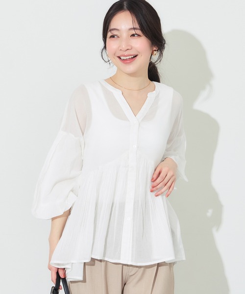 yuu♡＊新品タグ付き♡袖口ボリュームブラウス ur's（ユアーズ） ブラウス シャツ ボリューム袖ブラウス レディース