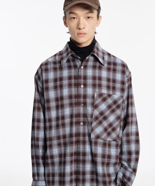 WESTBOY シャツ ルーズチェックシャツ ワイドシルエット ビッグ