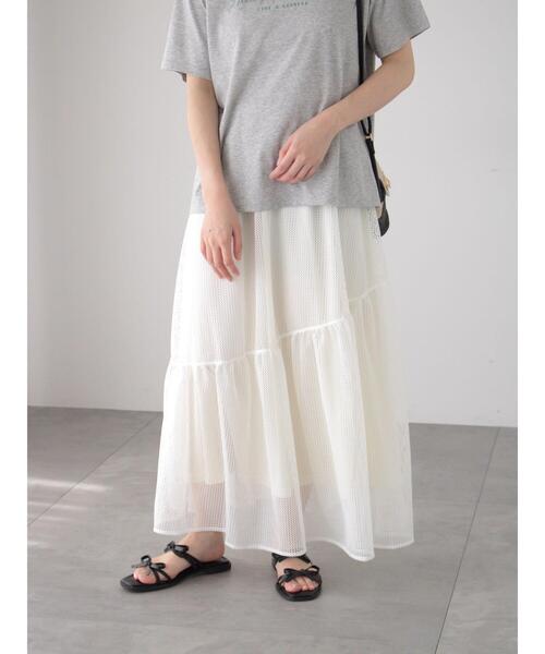 Te chichi TERRASSE スカート メッシュアシメティアードスカート