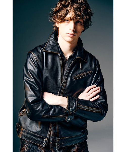 ヴィンテージ！PARK Ⅴ 革ジャン⭐︎ライダース黒レザージャケット glamb 革ジャン ライダース Hidden Valley Leather Jacket