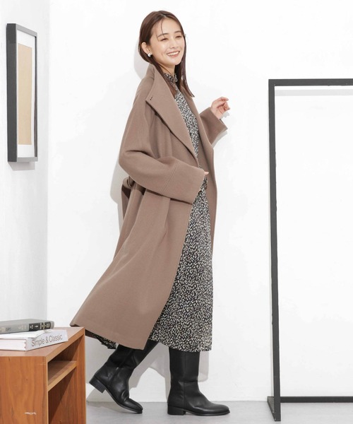 NANO universe（ナノ・ユニバース） ステンカラーコート S アイボリー