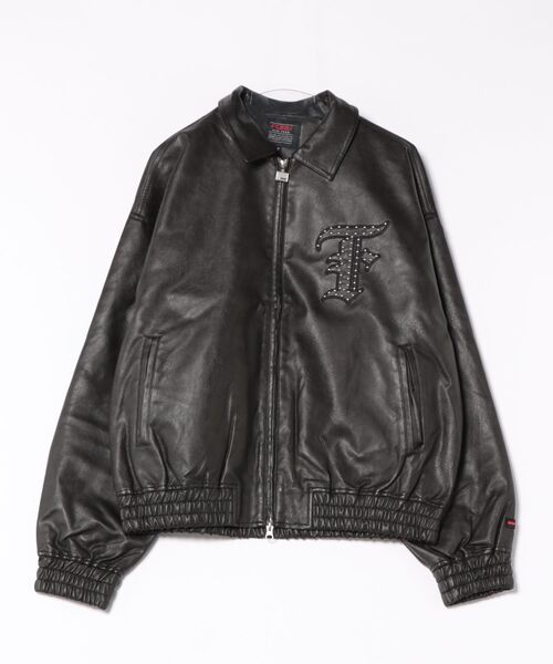 美品！FUBU レザージャケット Lサイズ 黒 FUBU（フブ） アウター b系 長袖 レザージャケット 高級感 ジャケット