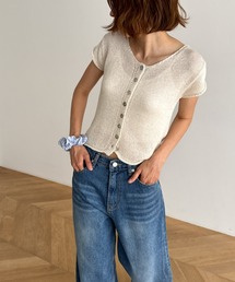 「CANAL JEAN」 半袖ニット ONE SIZE アイボリー レディース CANAL JEAN 「CANAL JEAN」 半袖ニット ONE SIZE アイボリー