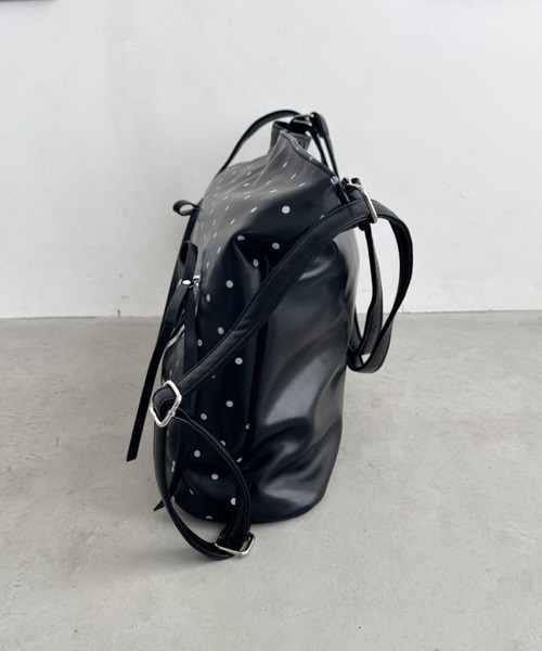 Loueme ショルダーバッグ バッグ ドット柄2WAYリボンショルダーバッグ