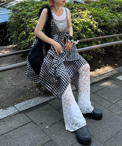 ギンガムボリューミーキャミワンピ Alley Tokyo ワンピース ギンガムボリューミーキャミワンピ
