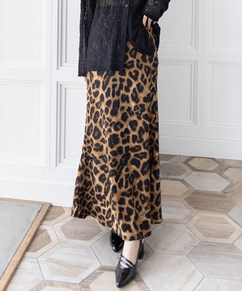 CLEAR BASIC スカート レオパード柄ロングスカート「アニマル柄