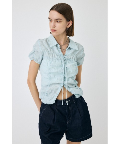 ブラウス シャツ 「セットアップ対応」SHIRRING RIBBON シャツ レディース MOUSSY ブラウス シャツ 「セットアップ対応」SHIRRING RIBBON