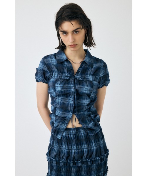 ブラウス シャツ 「セットアップ対応」SHIRRING RIBBON シャツ レディース MOUSSY ブラウス シャツ 「セットアップ対応」SHIRRING RIBBON