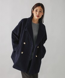 ＊新品＊グローバルワーク・軽やかストレッチ襟2wayミドルコート ブラウン M GLOBAL WORK（グローバルワーク）の「軽やかストレッチ襟2WAYミドル