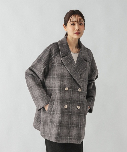 GLOBAL WORK コート チェスターコート 軽やかストレッチ襟2WAY