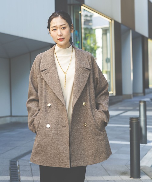 KOH.style × yukkoコラボのロングコート デカ襟 女優襟ウール K.T KIYOKO TAKASE（K.T キヨコ タカセ） コート アウター アンゴラ