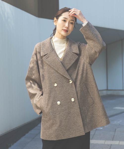 未使用　GLOBAL WORK 軽やかストレッチ衿2WAYコート/ブラウン(M) GLOBAL WORK（グローバルワーク） コート チェスターコート 軽やか