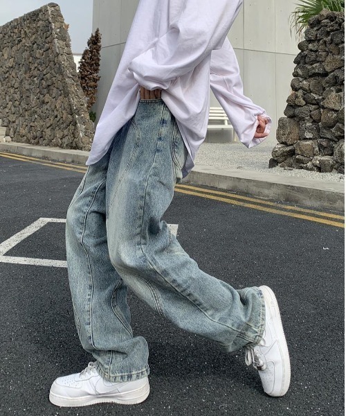 「MGV」 加工デニムパンツ LARGE ブラック メンズ