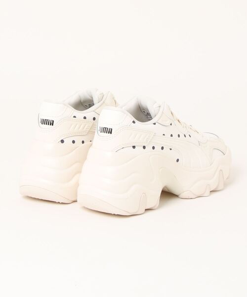 「PUMA」 ローカットスニーカー 24.5cm アイボリー レディース