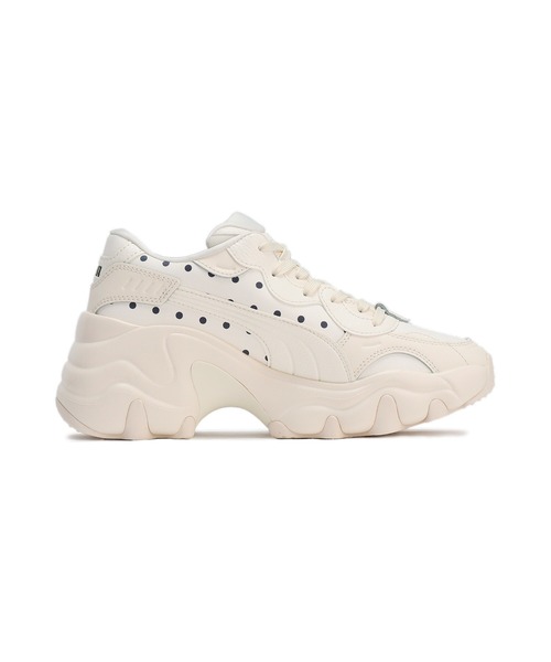 「PUMA」 ローカットスニーカー 24.5cm アイボリー レディース