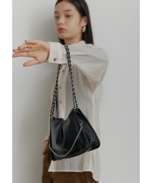 SEN TOKYO ショルダーバッグ バッグ スクエアチェーン巾着ショルダー
