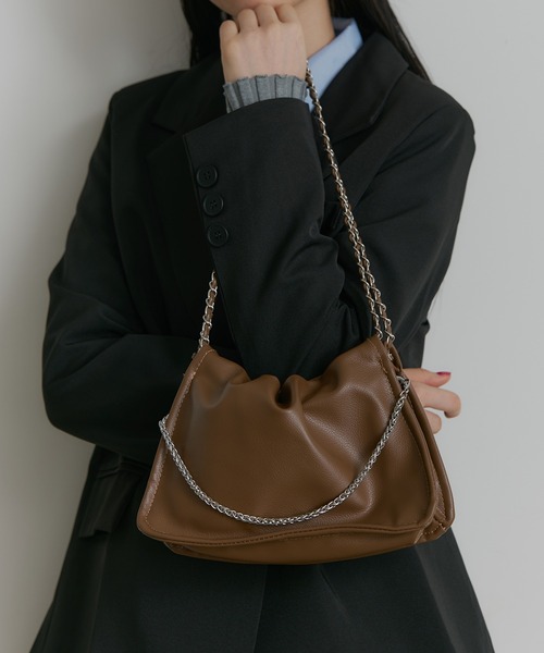 SEN TOKYO ショルダーバッグ バッグ スクエアチェーン巾着ショルダー