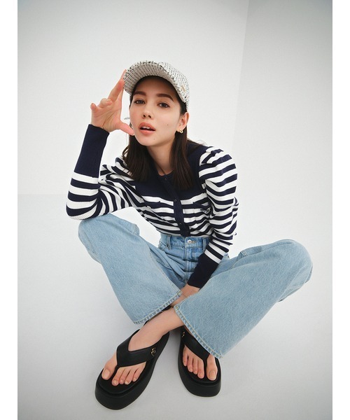 「LILY BROWN」 フラットサンダル LARGE ブラック レディースの画像