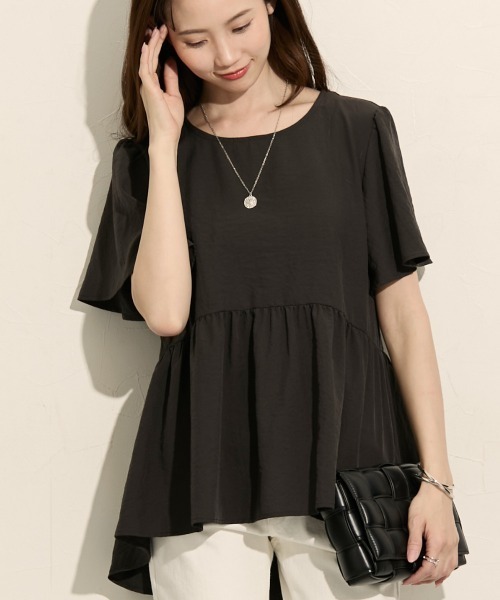 「nissen」 「Amourire」半袖ブラウス L ラベンダー レディース_画像8