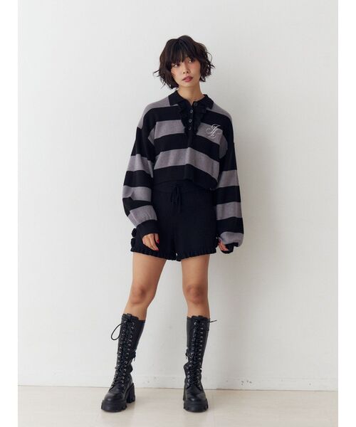 jouetie（ジュエティ） パンツ ローズモチーフニットショーパン
