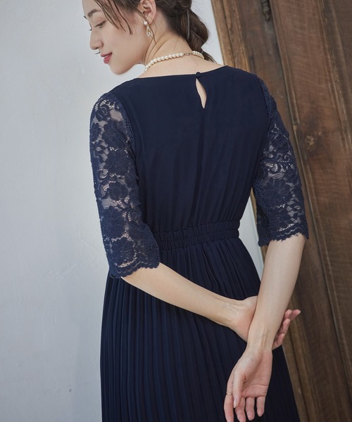 「DRESS PLUS」 半袖ワンピース M ピンクベージュ レディース_画像9