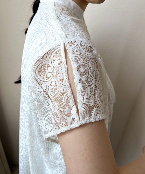 「LHELBIE」 半袖ブラウス M オフホワイト レディース_画像2