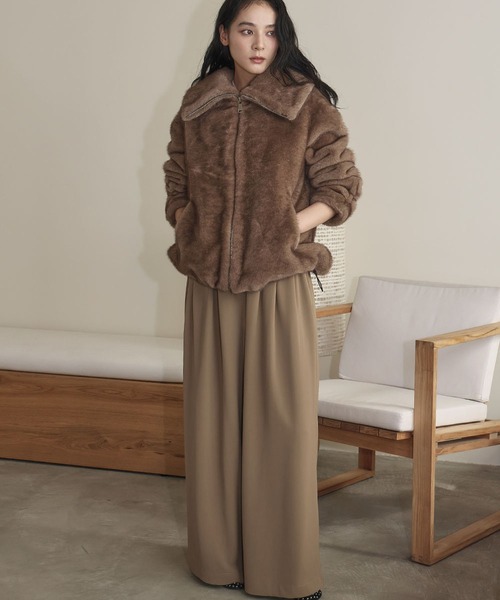 CURLED BOAブルゾン <2025AW> サイズ1(ショート丈) ブラウン earth music&ecology（アース ミュージック＆エコロジー） ブルゾン