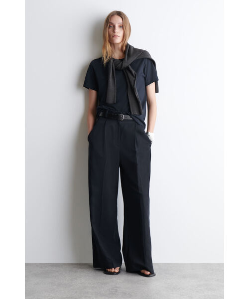 「COS」 半袖Tシャツ M ネイビー レディース_画像4