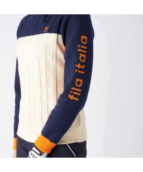 FIDES GOLF ロゴ入り ニットセーター　新品タグ付き FILA GOLF ニット セーター フィラゴルフ ゴルフウェア ワンポイント