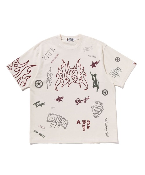 A BATHING APE（アベイシングエイプ） tシャツ OVERALL PRINT RELAXED
