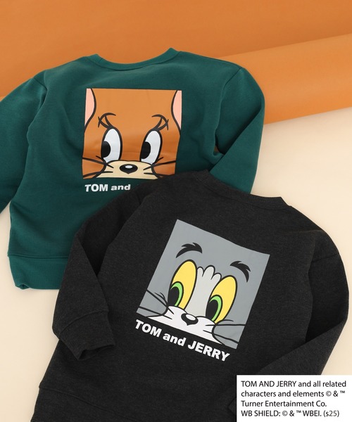 トレーナー TOM＆JERRY 裏起毛 プリント 長袖トレーナー トム