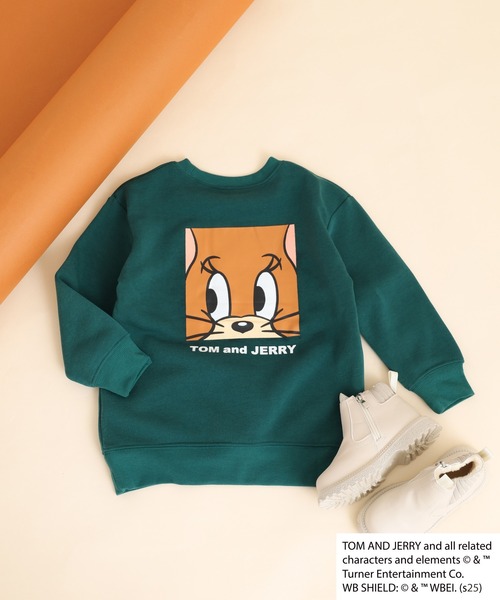 トレーナー TOM＆JERRY 裏起毛 プリント 長袖トレーナー トム 