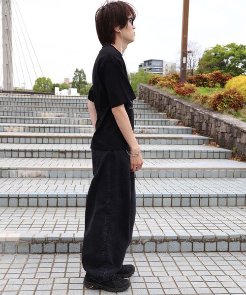 「FFEIN」 半袖Tシャツ MEDIUM ネイビー メンズ_画像5